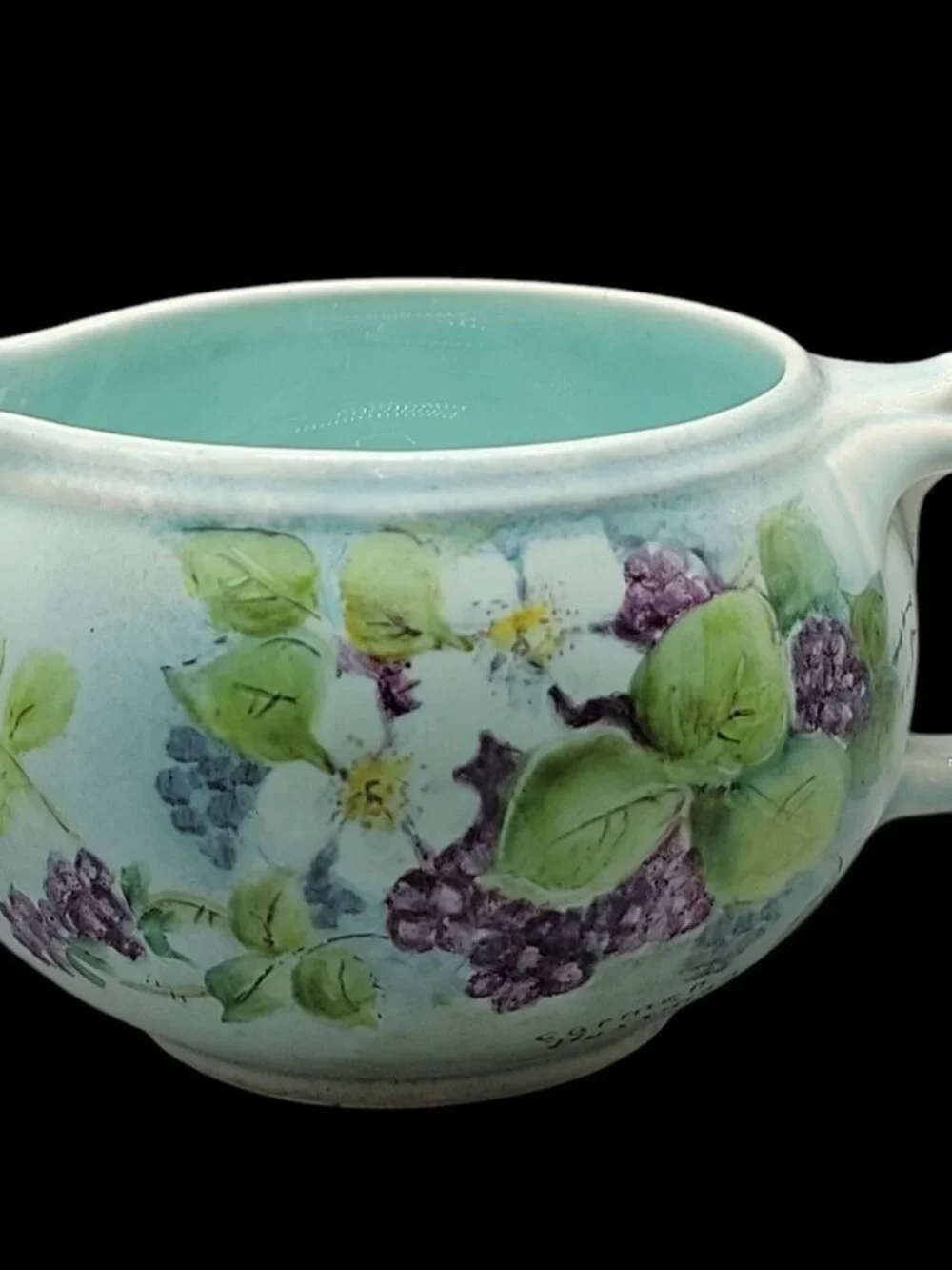 Vtg Lu-Ray Pastels Windsor Blue Gravy Boat Hand-Painted by Carmen Bussman 1521